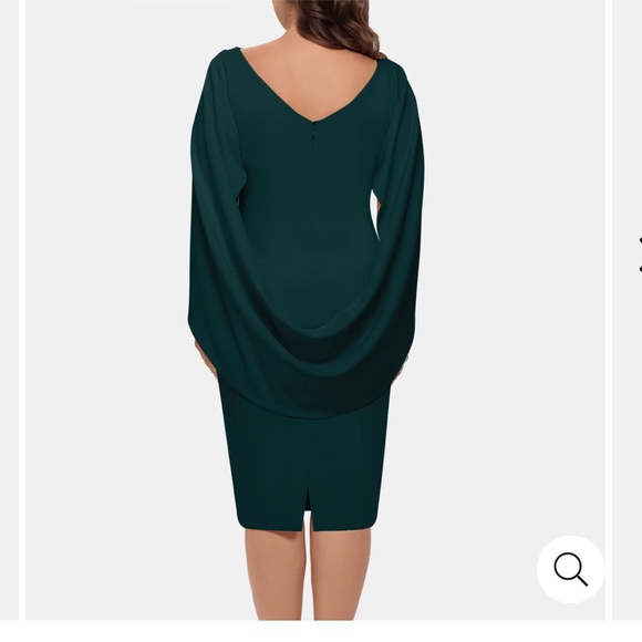 Betsy & Adam Dresses Betsy Adam Short Scuba Crepe Drape Back Dress